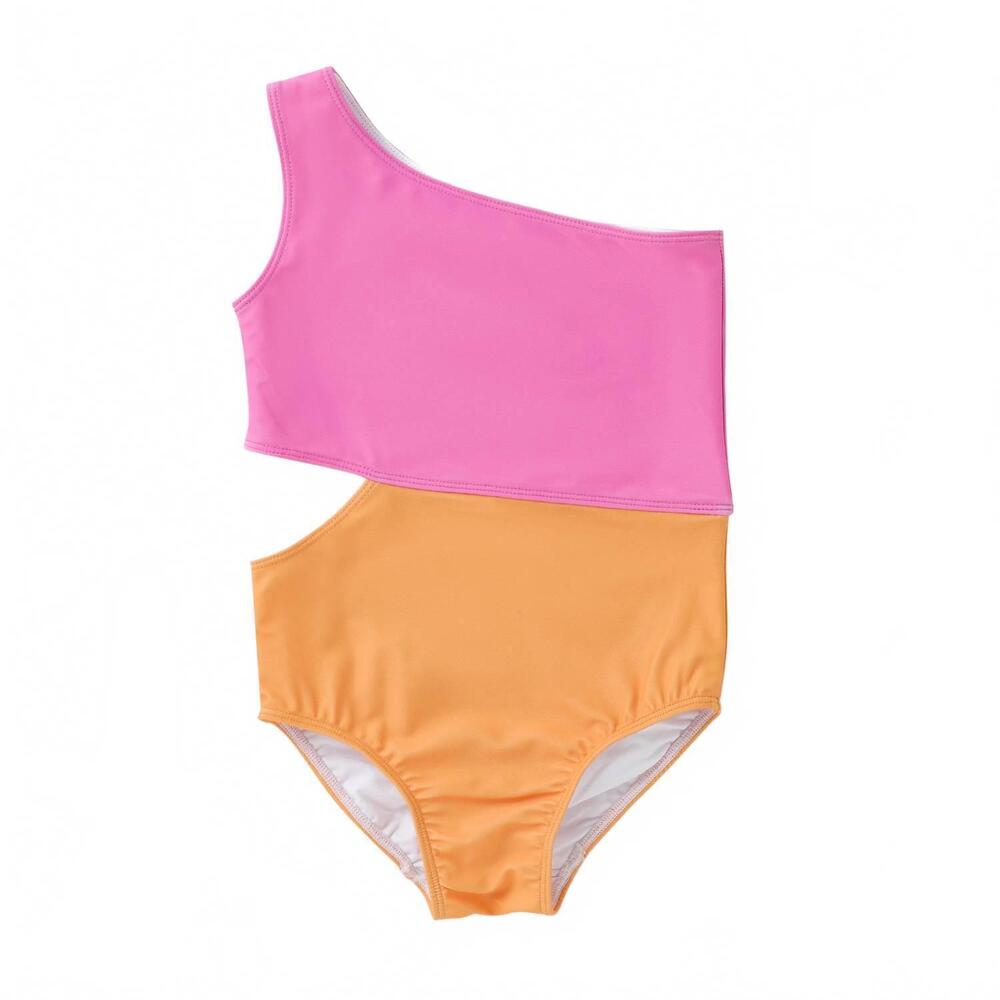 NEW SWOON BABY CLOTHING kids cutout one piece in orange sherbet